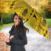 Papua New Guinea Heritage Motif Umbrella Yellow Version LT05 - Polynesian Pride