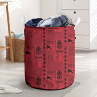 Papua New Guinea Heritage Motif Laundry Basket Red Version LT05 Red - Polynesian Pride