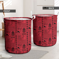 Papua New Guinea Heritage Motif Laundry Basket Red Version LT05 - Polynesian Pride
