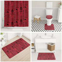 Papua New Guinea Heritage Motif Bathroom Set Red Version LT05 - Polynesian Pride