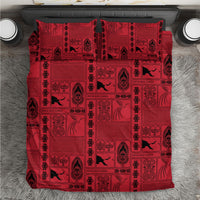 Papua New Guinea Heritage Motif Bedding Set Red Version LT05 Red - Polynesian Pride
