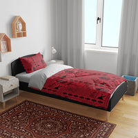Papua New Guinea Heritage Motif Bedding Set Red Version LT05 - Polynesian Pride