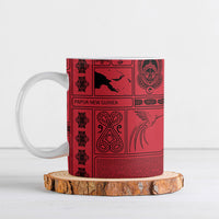 Papua New Guinea Heritage Motif Ceramic Mug Red Version