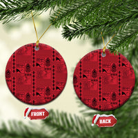 Papua New Guinea Heritage Motif Ceramic Ornament Red Version LT05 Circle Red - Polynesian Pride