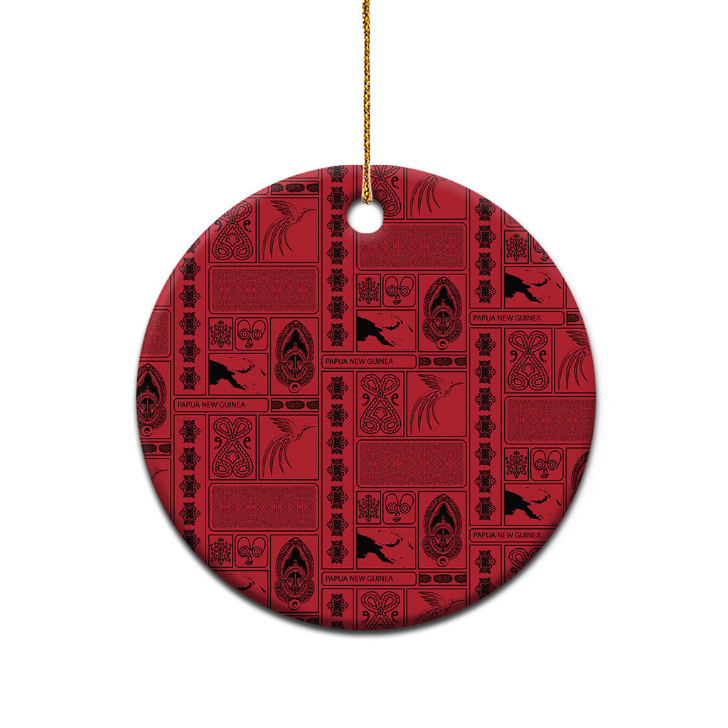 Papua New Guinea Heritage Motif Ceramic Ornament Red Version LT05 - Polynesian Pride