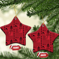 Papua New Guinea Heritage Motif Ceramic Ornament Red Version LT05 Star Red - Polynesian Pride