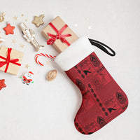 Papua New Guinea Heritage Motif Christmas Stocking Red Version LT05 - Polynesian Pride
