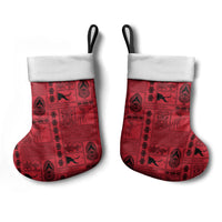 Papua New Guinea Heritage Motif Christmas Stocking Red Version LT05 - Polynesian Pride