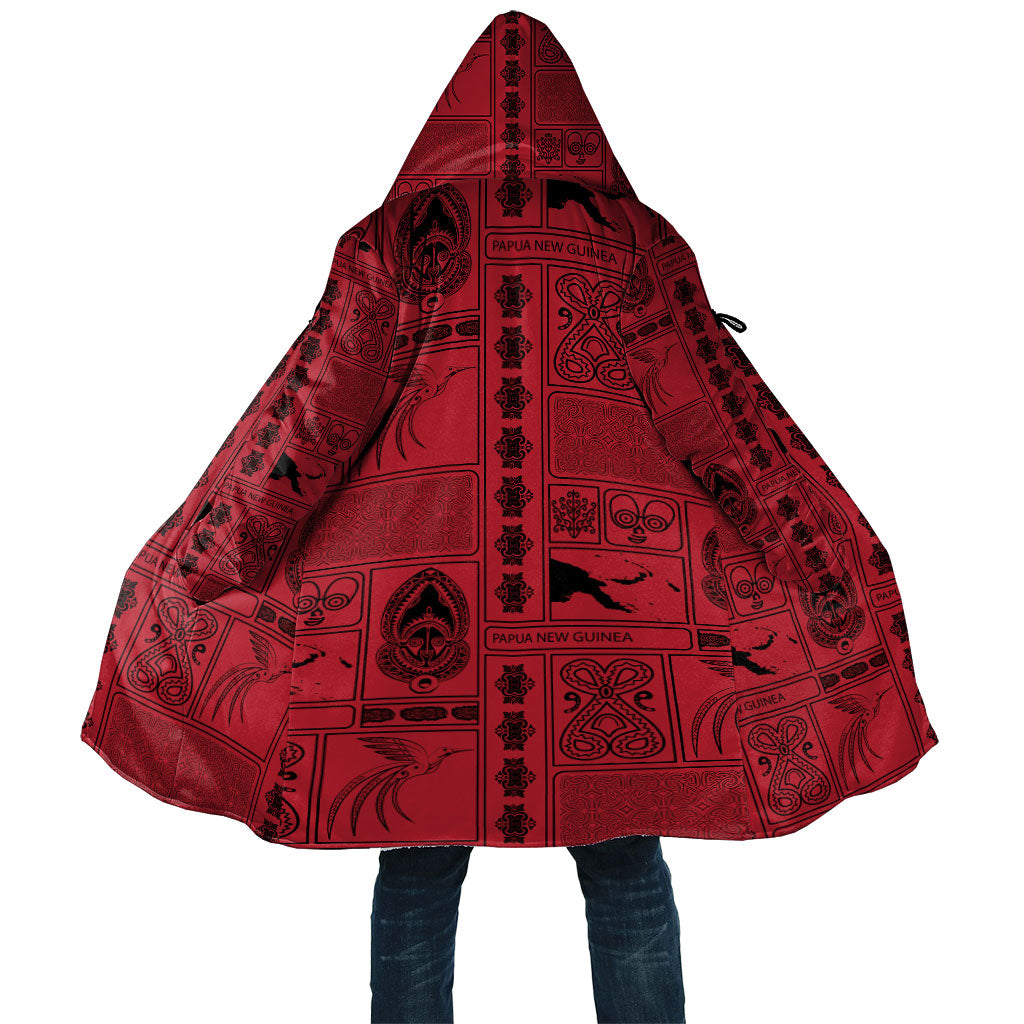 Papua New Guinea Heritage Motif Cloak Red Version LT05 Unisex Red - Polynesian Pride