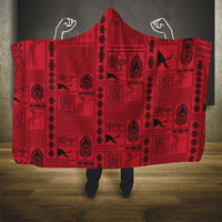 Papua New Guinea Heritage Motif Hooded Blanket Red Version LT05 - Polynesian Pride