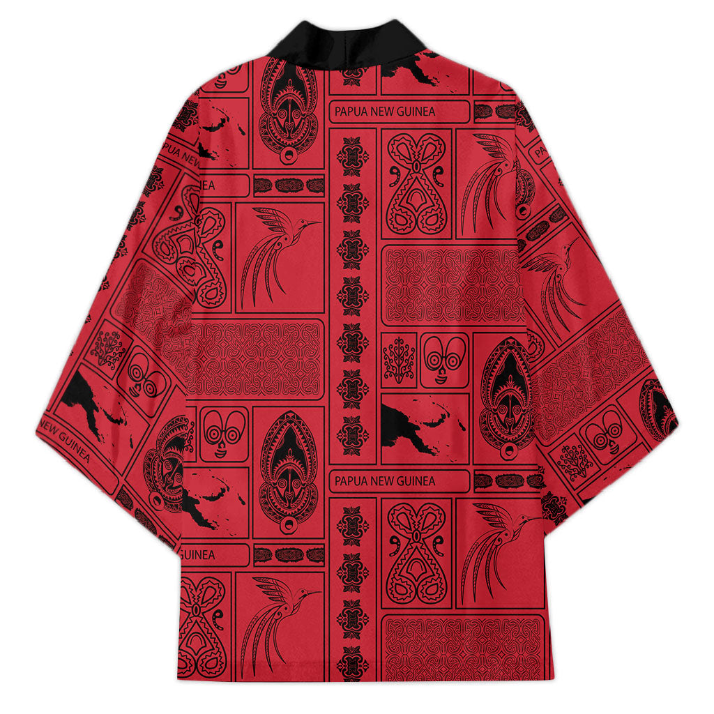 Papua New Guinea Heritage Motif Kimono Red Version LT05 - Polynesian Pride