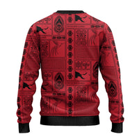 Papua New Guinea Heritage Motif Ugly Christmas Sweater Red Version LT05 - Polynesian Pride