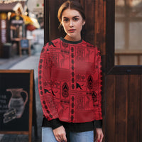 Papua New Guinea Heritage Motif Ugly Christmas Sweater Red Version LT05 - Polynesian Pride