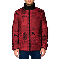 Papua New Guinea Heritage Motif Padded Jacket Red Version LT05 Men Red - Polynesian Pride
