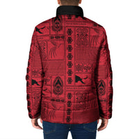 Papua New Guinea Heritage Motif Padded Jacket Red Version LT05 - Polynesian Pride
