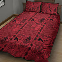 Papua New Guinea Heritage Motif Quilt Bed Set Red Version LT05 - Polynesian Pride