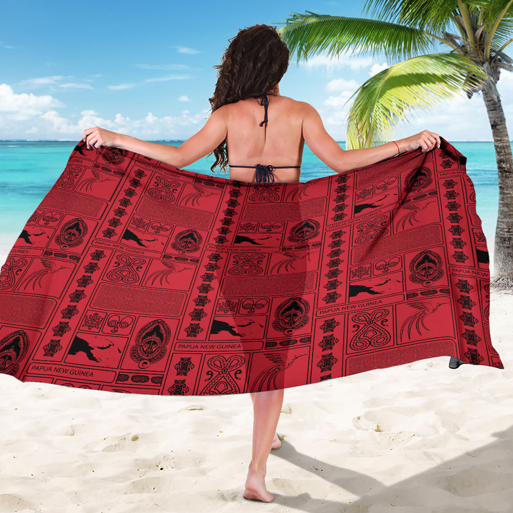 Papua New Guinea Heritage Motif Sarong Red Version LT05 - Polynesian Pride