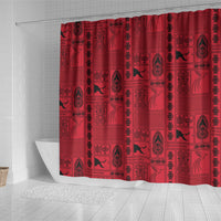 Papua New Guinea Heritage Motif Shower Curtain Red Version LT05 - Polynesian Pride
