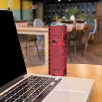 Papua New Guinea Heritage Motif Skinny Tumbler Red Version LT05 - Polynesian Pride