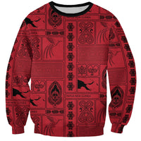 Papua New Guinea Heritage Motif Sweatshirt Red Version LT05 Unisex Red - Polynesian Pride