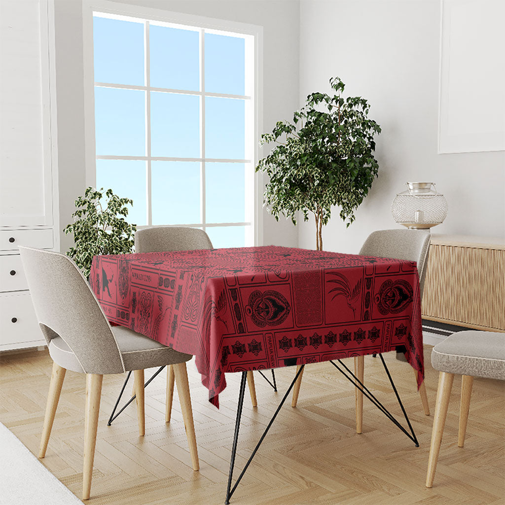Papua New Guinea Heritage Motif Tablecloth Red Version LT05 - Polynesian Pride