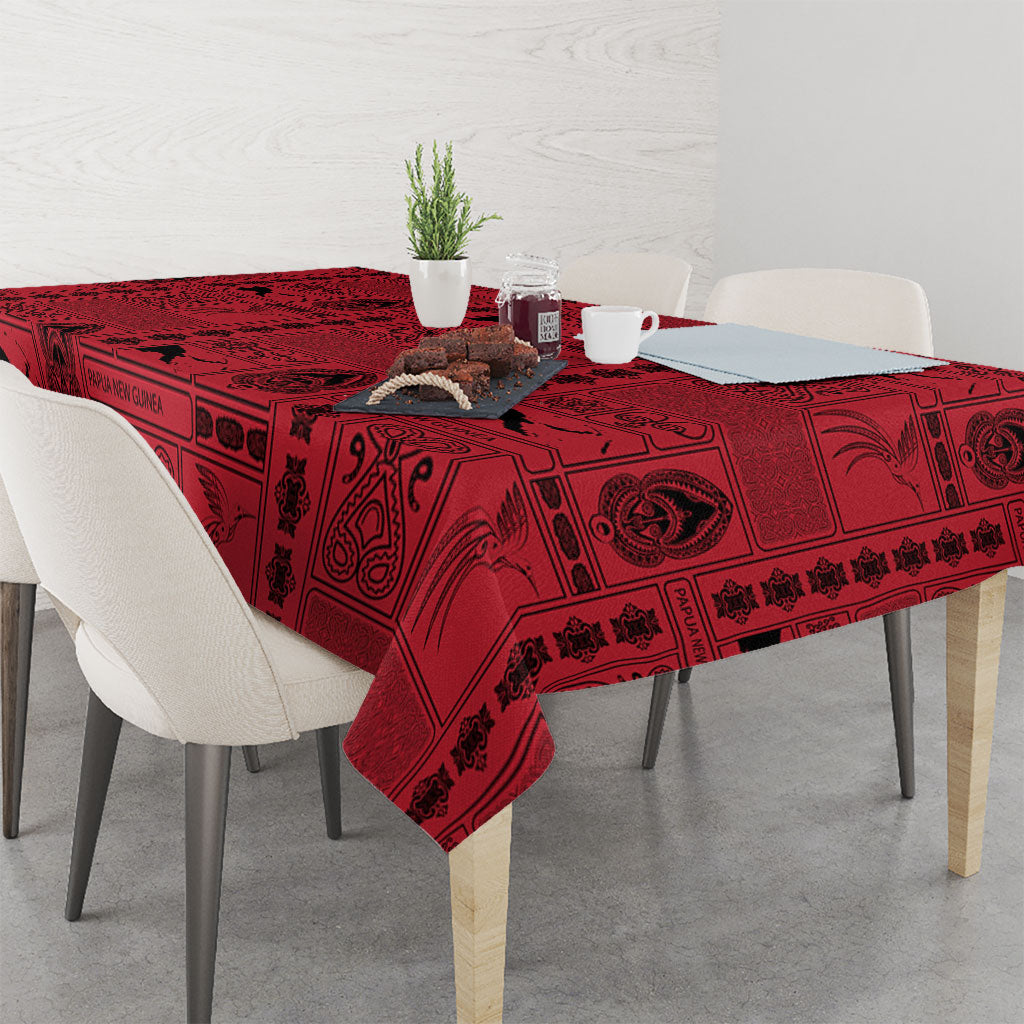 Papua New Guinea Heritage Motif Tablecloth Red Version LT05 - Polynesian Pride