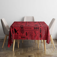 Papua New Guinea Heritage Motif Tablecloth Red Version LT05 - Polynesian Pride