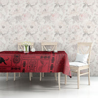 Papua New Guinea Heritage Motif Tablecloth Red Version LT05 - Polynesian Pride