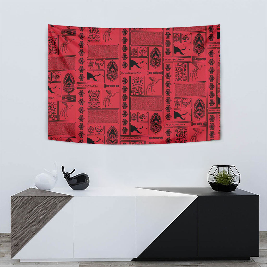 Papua New Guinea Heritage Motif Tapestry Red Version LT05 - Polynesian Pride