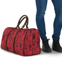 Papua New Guinea Heritage Motif Travel Bag Red Version LT05 - Polynesian Pride