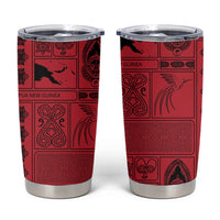 Papua New Guinea Heritage Motif Tumbler Cup Red Version LT05 Red - Polynesian Pride