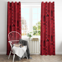 Papua New Guinea Heritage Motif Window Curtain Red Version