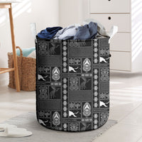 Papua New Guinea Heritage Motif Laundry Basket Black Version LT05 Black - Polynesian Pride