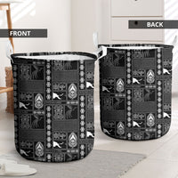 Papua New Guinea Heritage Motif Laundry Basket Black Version LT05 - Polynesian Pride