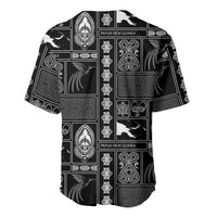 Papua New Guinea Heritage Motif Baseball Jersey Black Version LT05 - Polynesian Pride