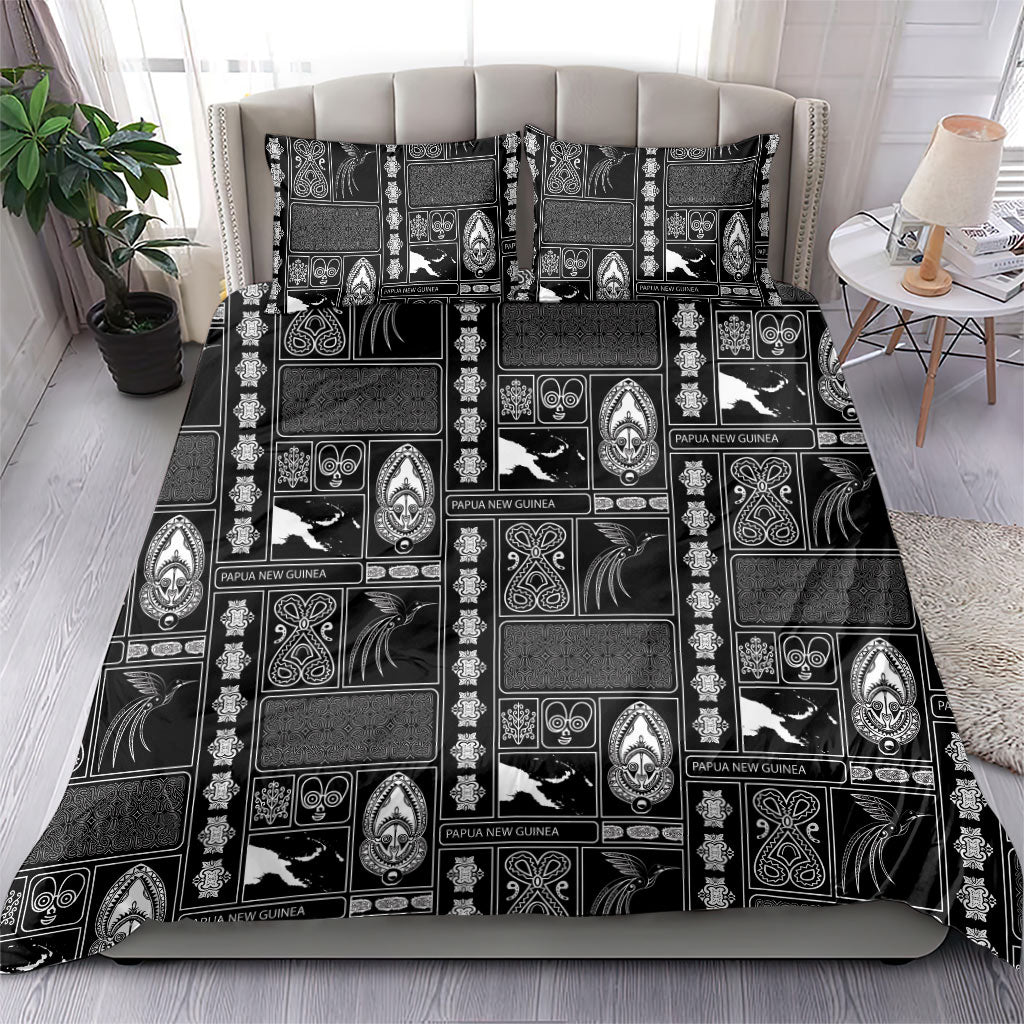 Papua New Guinea Heritage Motif Bedding Set Black Version LT05 - Polynesian Pride