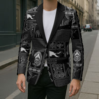 Papua New Guinea Heritage Motif Blazer Black Version LT05 - Polynesian Pride