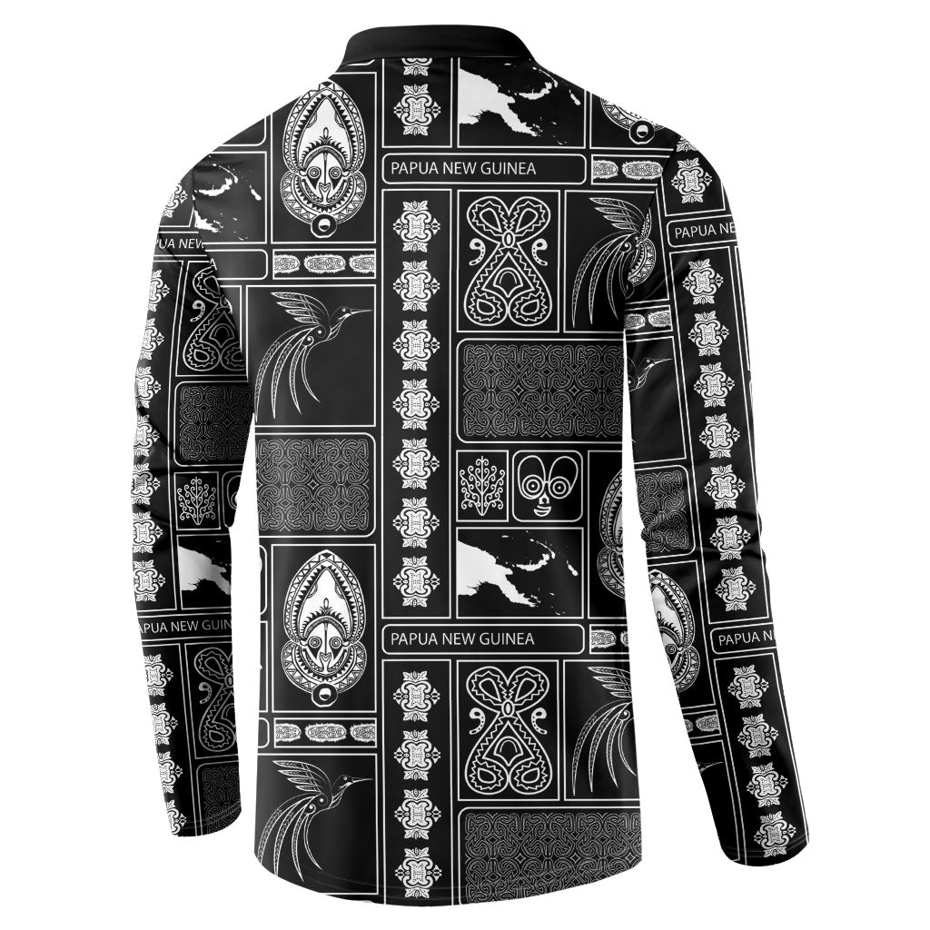 Papua New Guinea Heritage Motif Button Sweatshirt Black Version