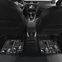 Papua New Guinea Heritage Motif Car Mats Black Version LT05 Set 2pcs - Back Black - Polynesian Pride