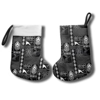 Papua New Guinea Heritage Motif Christmas Stocking Black Version LT05 - Polynesian Pride