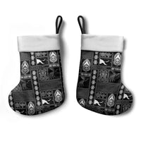 Papua New Guinea Heritage Motif Christmas Stocking Black Version LT05 - Polynesian Pride