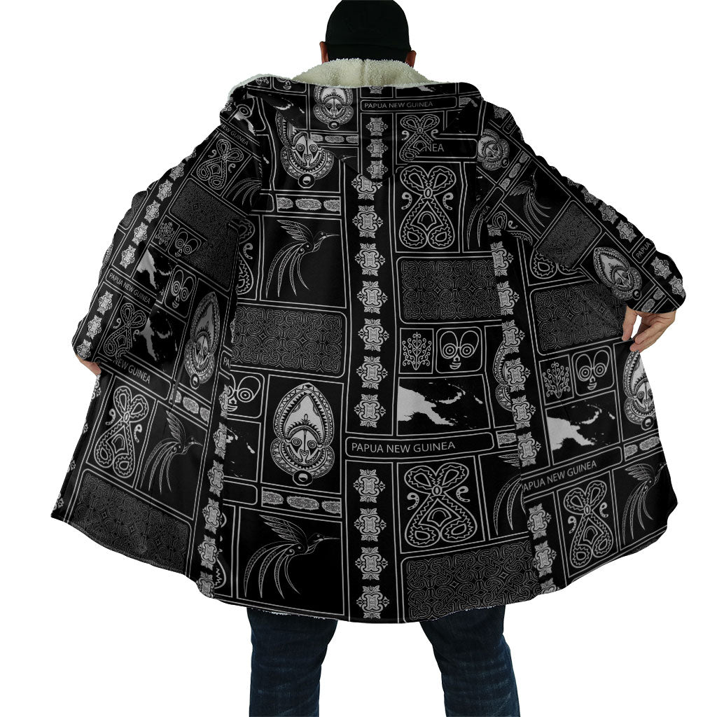 Papua New Guinea Heritage Motif Cloak Black Version LT05 - Polynesian Pride