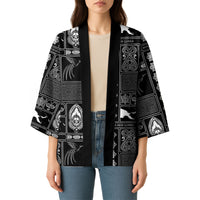 Papua New Guinea Heritage Motif Kimono Black Version LT05 - Polynesian Pride