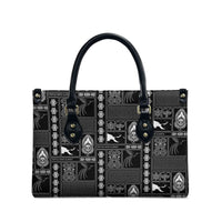 Papua New Guinea Heritage Motif Leather Bag Black Version LT05 - Polynesian Pride