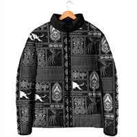 Papua New Guinea Heritage Motif Padded Jacket Black Version LT05 - Polynesian Pride