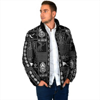Papua New Guinea Heritage Motif Padded Jacket Black Version LT05 - Polynesian Pride