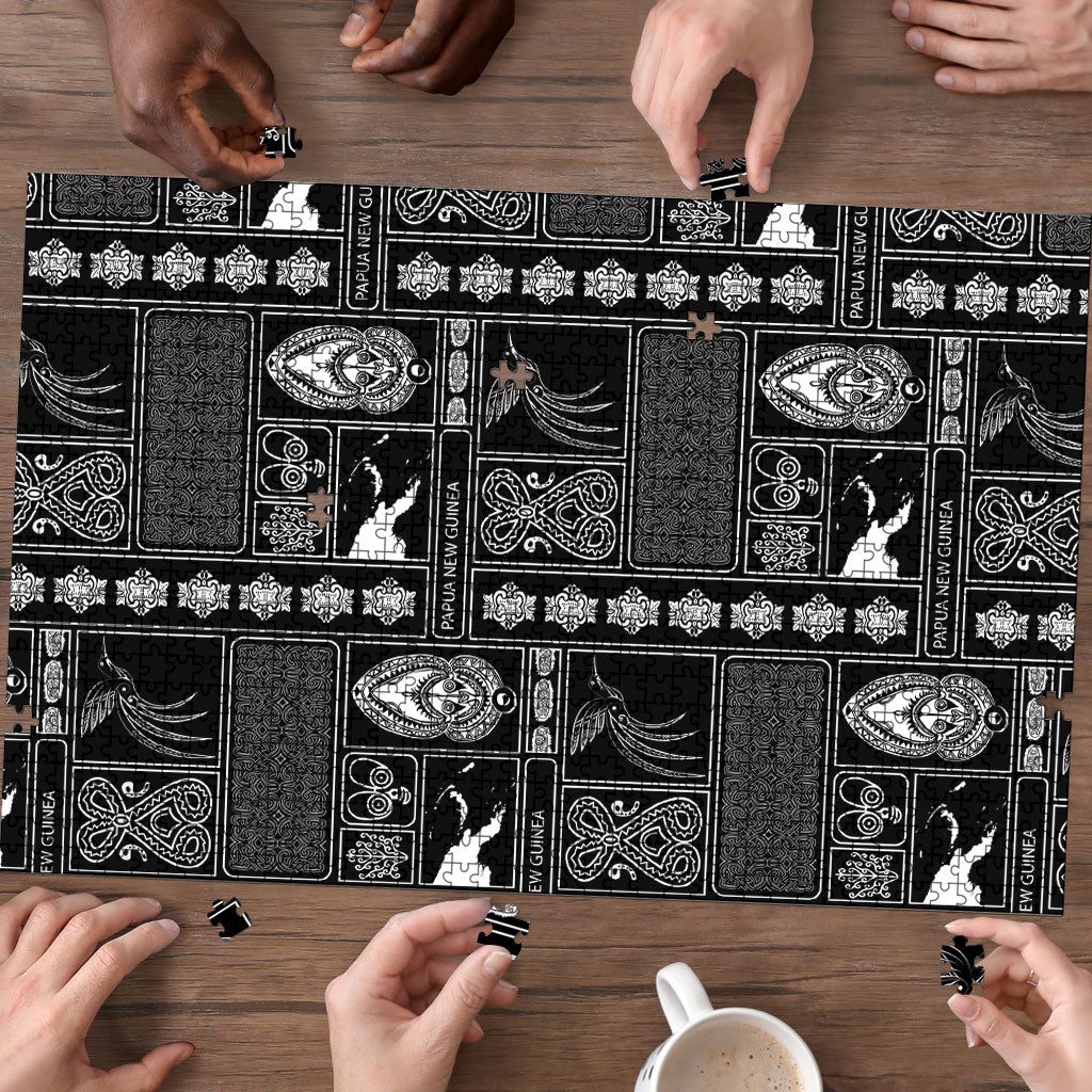 Papua New Guinea Heritage Motif Puzzle Black Version LT05 - Polynesian Pride
