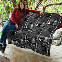 Papua New Guinea Heritage Motif Quilt Black Version LT05 - Polynesian Pride