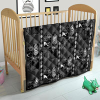 Papua New Guinea Heritage Motif Quilt Black Version LT05 - Polynesian Pride