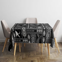 Papua New Guinea Heritage Motif Tablecloth Black Version LT05 - Polynesian Pride